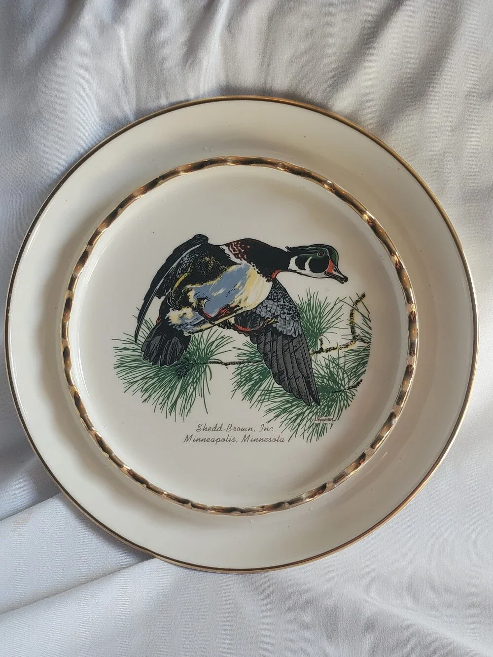 Louis Raymer Vtg Wood Duck Ceramic Ashtray Trinket Bowl Shedd-Brown Minneapolis
